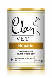 CLAN VET Hepatic Диетические консервы д/собак Профилактика болезней печени 340г