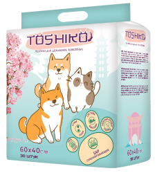 Toshiko пеленки впитывающие одноразовые с ароматом сакуры 30 шт 60*40 см