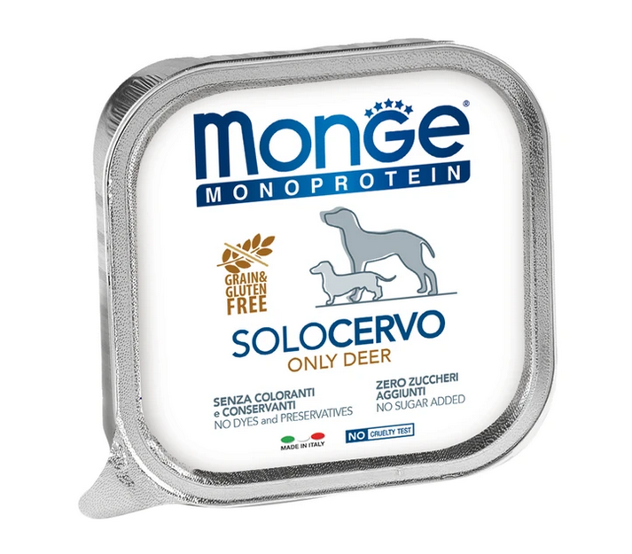 MONGE Dog Monoprotein Solo Влажный корм д/собак Паштет из оленины 150 г
