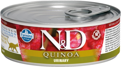 Farmina N&amp;D (Фармина НД) Quinoa Urinary Консервы беззерновые для кошек для профилактики мочекаменной болезни МКБ с киноа 80 г
