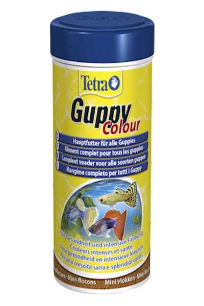 Tetra (Тетра) Guppy Colour mini flakes Корм для небольших гуппи для улучшения окраса (мини хлопья) 30 г 100 мл
