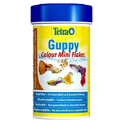 Tetra (Тетра) Guppy Colour mini flakes Корм для небольших гуппи для улучшения окраса (мини хлопья) 30 г 100 мл