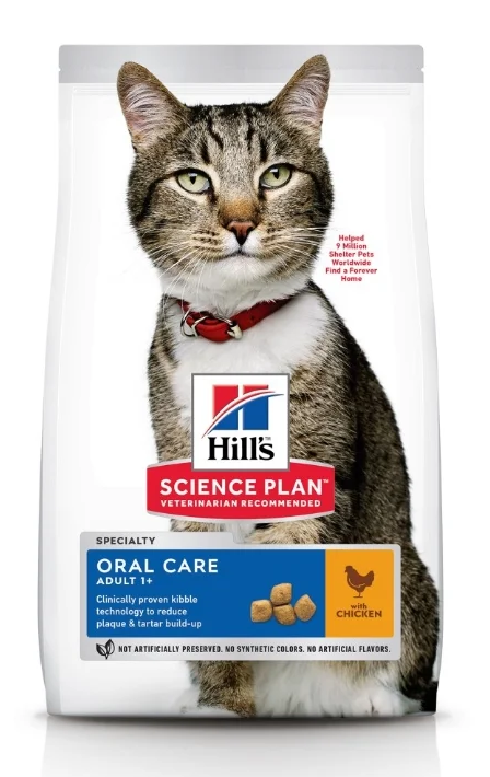 Hills (Хиллс) Science Plan Feline Adult Oral Care Chicken - Корм для кошек Гигиена полости рта с Курицей 1.5кг