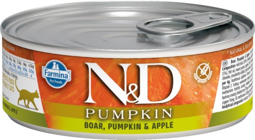 Farmina N&amp;D (Фармина НД) Pumpkin Консервы беззерновые для кошек с кабаном, тыквой и яблоком 70 г