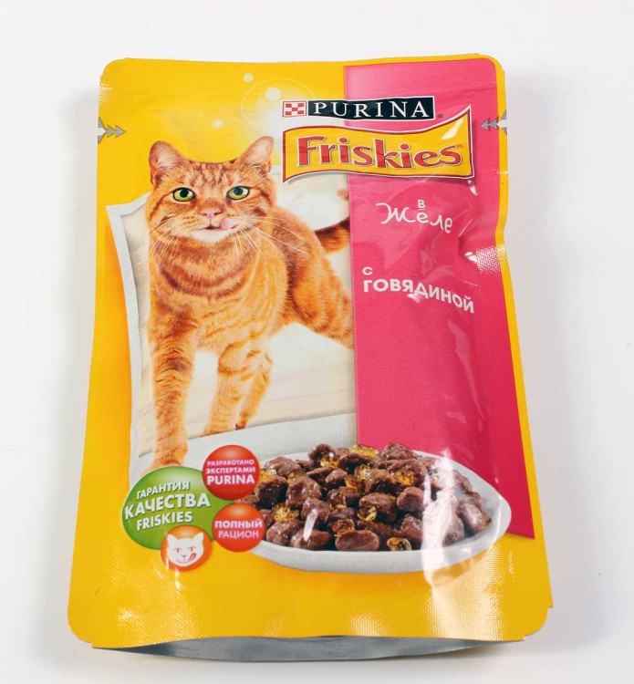 Friskies (Фрискис) Adult - Корм для кошек с Говядиной в Желе