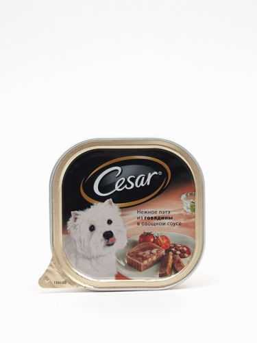 Cesar (Цезарь) - Корм консервированный Патэ из Говядины с Овощами