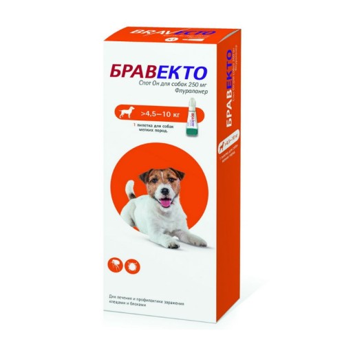 БРАВЕКТО Спот Он  для собак 1 пипетка 4.5-10 кг