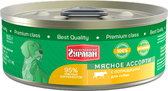 Четвероногий гурман Мясное ассорти Консервы для собак с потрошками 100 г
