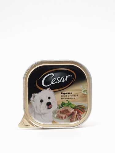 Cesar (Цезарь) - Корм консервированный из Куриного филе с Тыквой и Шпинатом