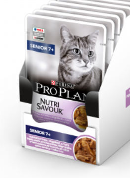 Purina Pro Plan (Пурина Про План) Nutri Savour Senior 7+ Пауч для пожилых кошек старше 7 лет с индейкой в соусе 85 г 5 шт 