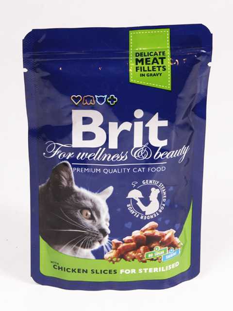 Brit Premium (Брит Премиум) Chicken slice Sterilized - Корм для стерилизованных кошек с Курицей (Пауч)