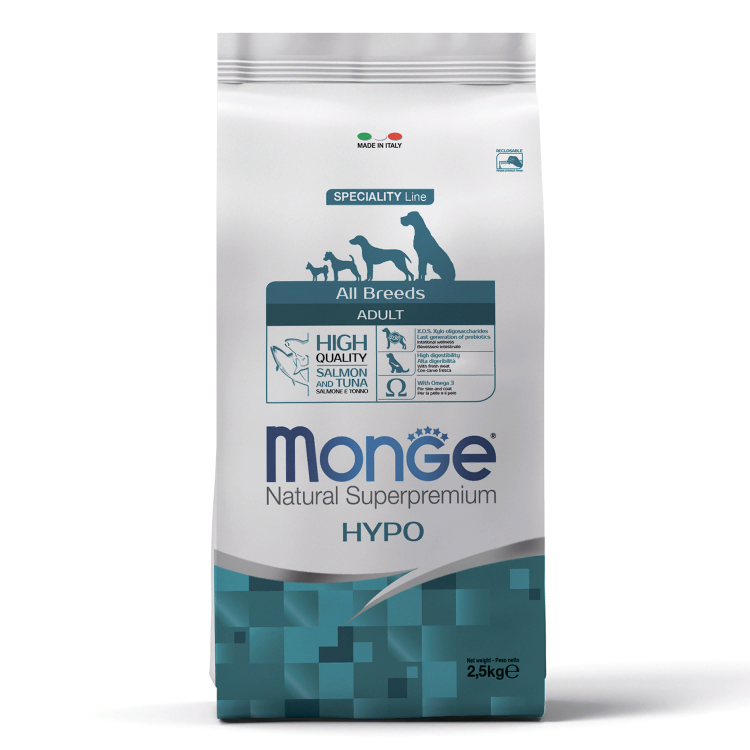 Monge Dog Speciality Hypo Монж Сухой гипоаллергенный корм для собак с тунцом и лососем 2.5 кг