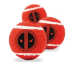 Buckle-Down Игрушка для собак Теннисные мячики Дэдпул красный цвет 7 см 3 шт
