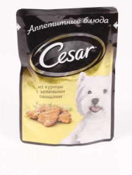 Cesar (Цезарь) - Курица с зелеными Овощами (Пауч)