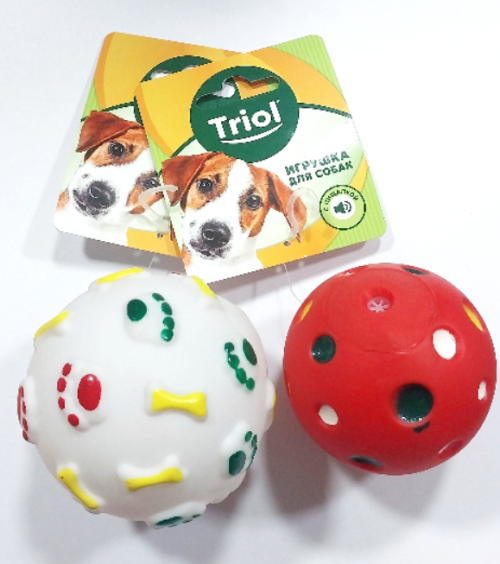 Triol Игрушка для собак Набор Мяч 7,5 см и Мяч 6 см цвет в ассортименте