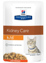 Hills (Хиллс) Prescription Diet k/d Feline - Корм для кошек при Почечной недостаточности с Курицей (Пауч)
