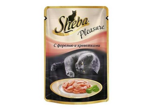 Sheba (Шеба) Pleasure - Влажный корм ломтики в соусе с Форелью и Креветками 75 г