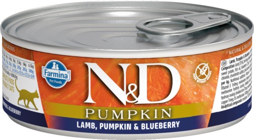 Farmina N&amp;D (Фармина НД) Pumpkin Консервы беззерновые для кошек с ягненком, тыквой и черникой 70 г