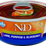Farmina N&D (Фармина НД) Pumpkin Консервы беззерновые для кошек с ягненком, тыквой и черникой 70 г