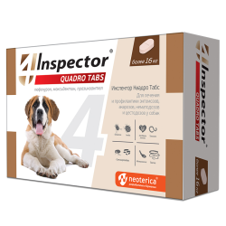 Inspector Quadro Tabs (Инспектор Квадро Табс) Противопаразитарный антигельминтный препарат для собак весом более 16 кг 4 табл
