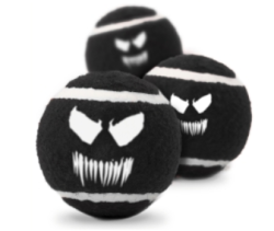 Buckle-Down Игрушка для собак Теннисные мячики Веном черный цвет 7 см 3 шт