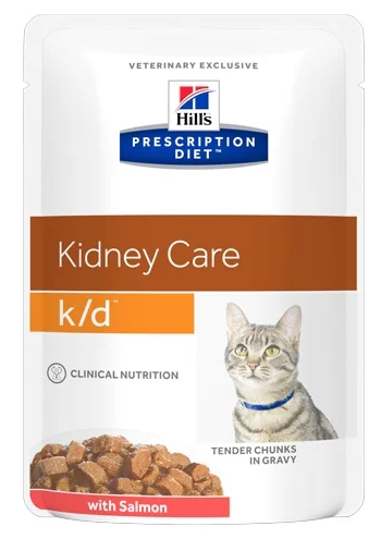 Hills (Хиллс) Prescription Diet k/d Feline - Корм для кошек при Почечной недостаточности с Лососем (Пауч)