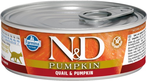 Farmina N&amp;D (Фармина НД) Pumpkin Консервы беззерновые для кошек с перепелом и тыквой 70 г