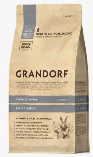 GRANDORF Adult Sterilized RABBIT &amp; TURKEY Сухой корм для стерилизованных кошек с кроликом и индейкой, 400 г