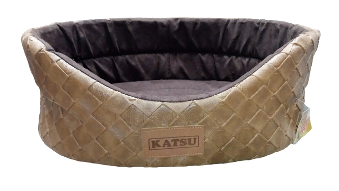 Katsu Лежак овальный № 3 Skaj искусственная кожа (коричневый) 52*46*19 см.