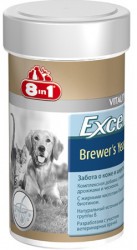 8in1 (8в1) Excel Brewers Yeast - Пивные дрожжи для кожи и шерсти для собак крупных пород 780 табл