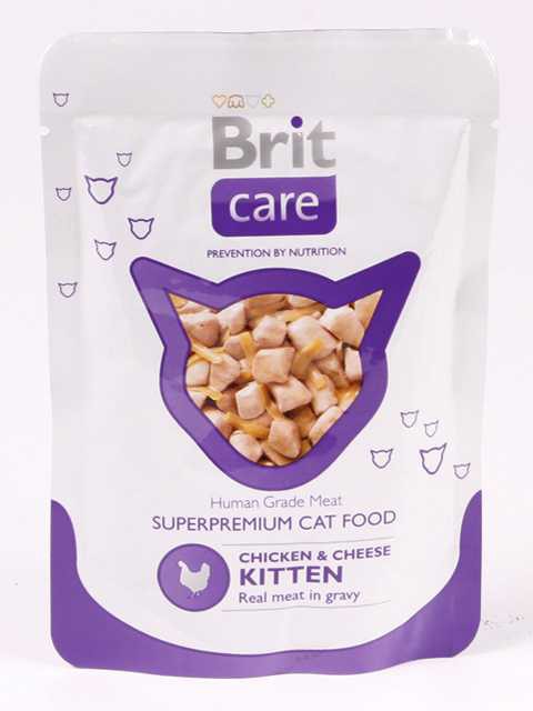 Brit (Брит) Care Kitten Chicken&Cheese - Корм для котят с Курицей и Сыром (Пауч)