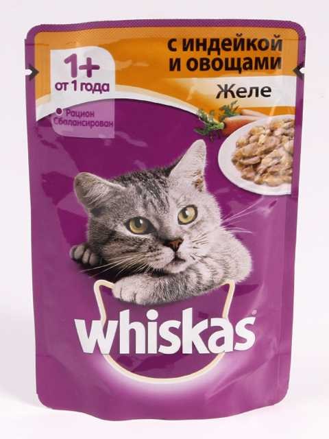 Whiskas (Вискас) - Влажный корм для кошек Желе с Индейкой и Овощами