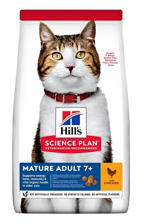 Hill's (Хиллс) Science Plan Mature 7+ Сухой корм для пожилых кошек старше 7 лет с курицей