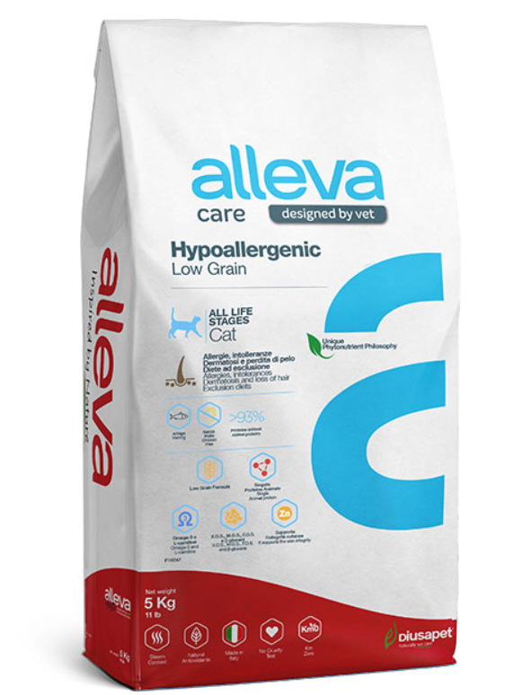 Alleva Care (Аллева Кэр) Hypoallergenic Low Grain Сухой лечебный гипоаллергенный низкозерновой корм для кошек 5 кг
