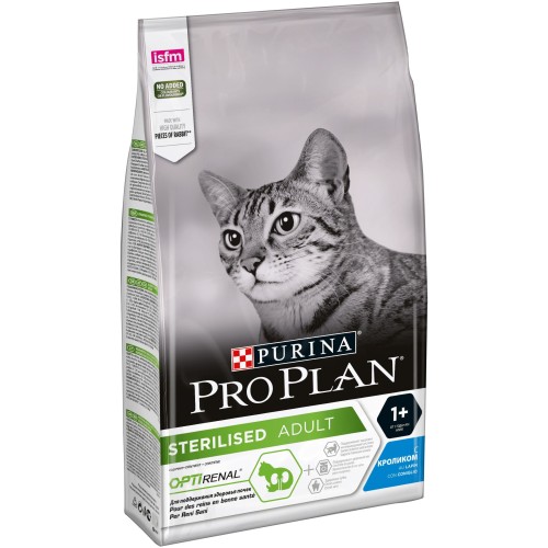 Purina Pro Plan (Пурина Про План) Sterilised Optirenal Сухой корм для кастрированных котов и стерилизованных кошек с кроликом 1,5 кг