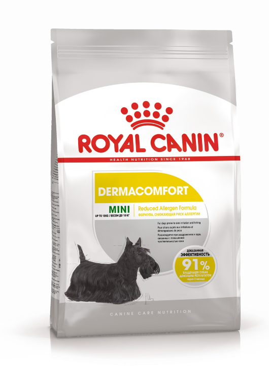 Royal Canin (Роял Канин) Mini Dermacomfort Сухой корм для собак мелких пород с повышенной чувствительностью кожи 1 кг