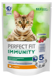 Perfect fit (Перфект фит) Immunity Сухой корм для кошек для иммунитета с индейкой, спирулиной и клюквой 580 г