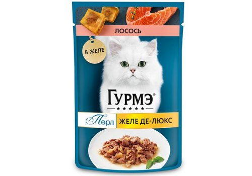 Purina Gourmet Perle (Пурина Гурмэ перле) Желе-Де-Люкс Пауч для кошек с лососем в желе 75 г