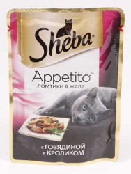 Sheba (Шеба) Appetito - Ломтики в желе с Говядиной и Кроликом 75 г