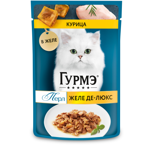 Purina Gourmet Perle (Пурина Гурмэ перле) Желе-Де-Люкс Пауч для кошек с курицей в желе 75 г