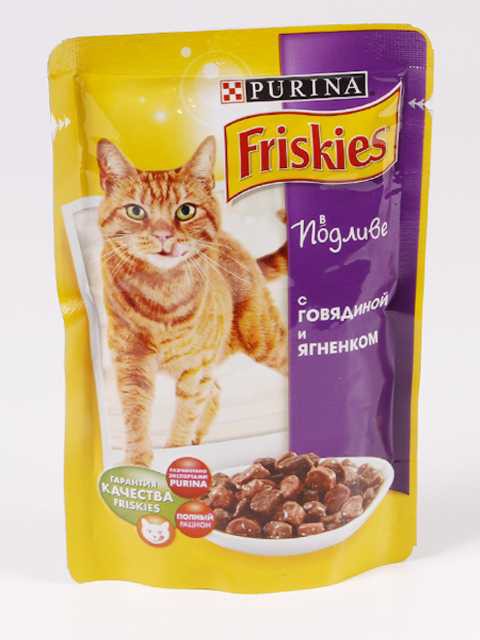 Friskies (Фрискис) Adult - Корм для кошек с Говядиной и Ягненком в Подливе