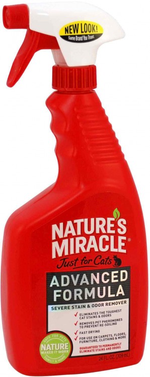 8в1 Natures miracle Advanced formula Средство для уничтожения пятен и запахов кошек 709 мл