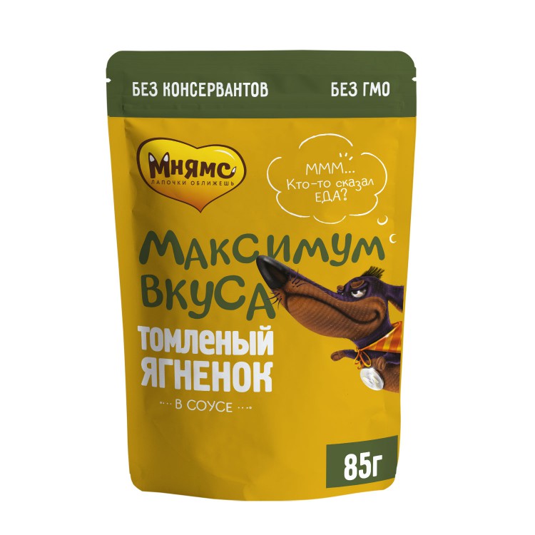 Мнямс Максимум вкуса пауч томленый ягненок в соусе для собак 85 г