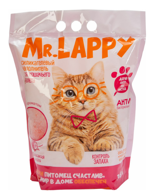 Mr Lappy Силикагелевый наполнитель Красная роза 3,8 л