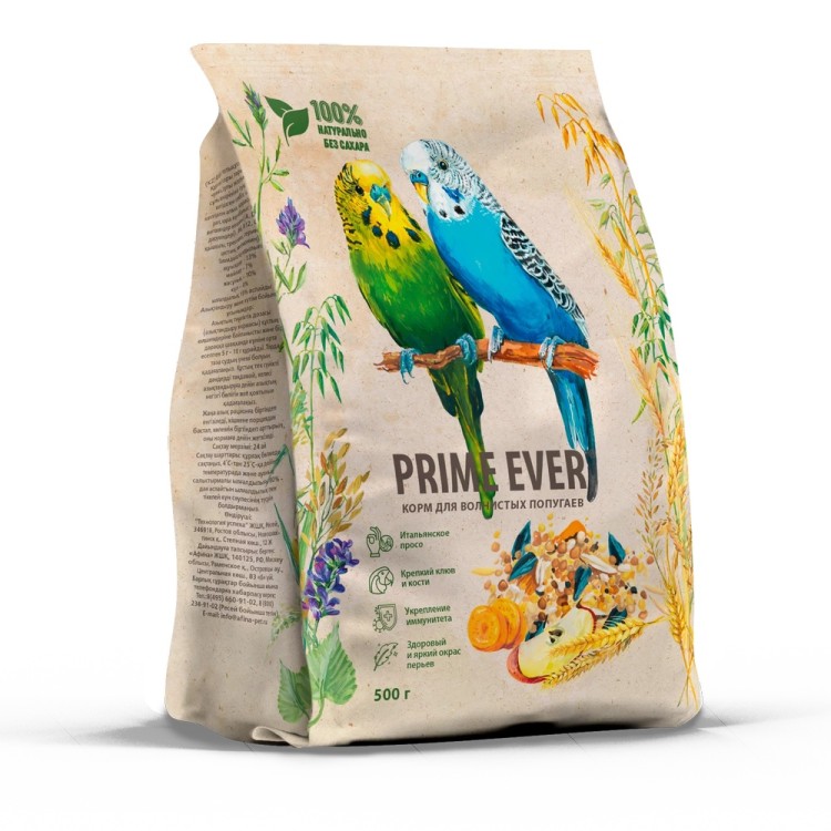 Prime Ever (Прайм Эвэр) Сухой корм для волнистых попугаев 500 г