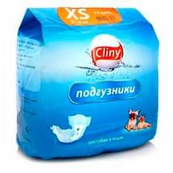 Cliny (Клини) Подгузники для животных весом 2-4 кг XS 11 шт