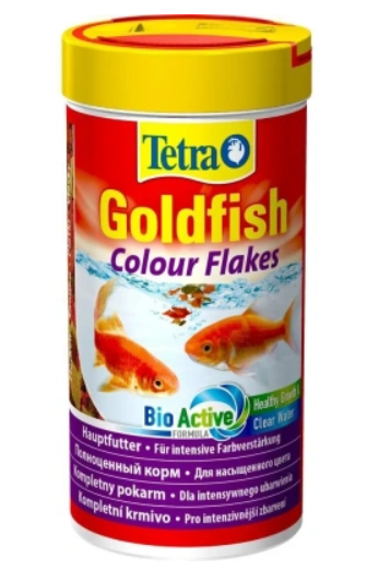 Tetra (Тетра) Goldfish Colour Flakes Корм для всех видов золотых рыб для улучшения окраса (хлопья) 52 г 250 мл
