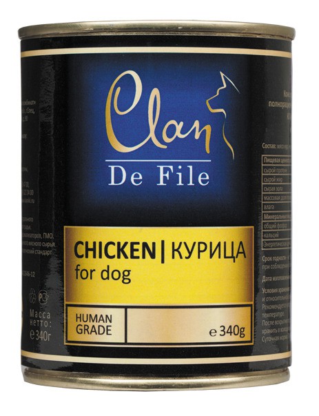 Clan De File (Клан Де Филе) Консервы для собак с курицей 340 г