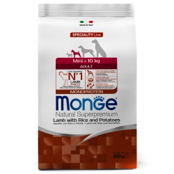 MONGE Dog Monoprotein Корм д/собак мини пород Ягненок с рисом и картофелем 800 гр