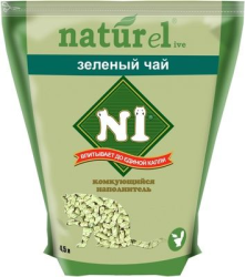 №1 Naturel Наполнитель для кошачьего туалета зеленый чай 4,5 л